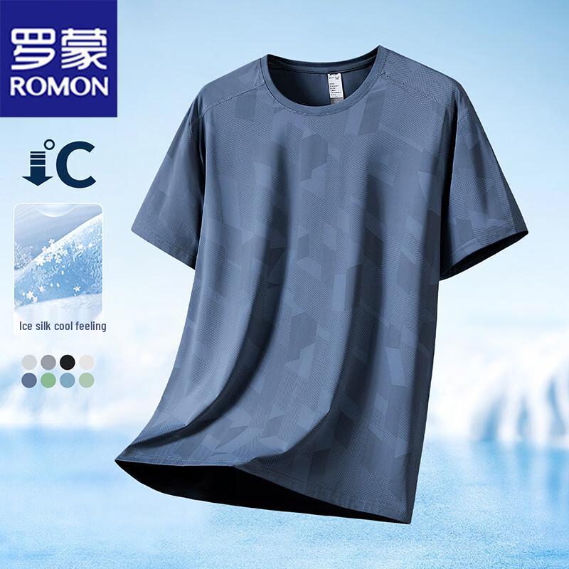 ROMON Men s Ice Silk Short Sleeve T-Shirt 3XL