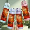 1PC Autumn Forest Scenery Painting 750ml Color Plastic Sports Water Bottle Leakproof Flip Straw Lid Suitable for Sports Office Home Use