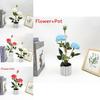 Peony Artificial Flower Pot With Blooming Buds For Home Decor And Gift