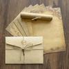 Europe Style Kraft Envelope Letter Paper With Rope Vintage Letter Message Pad Wedding Letter School Stationery Writing Supplies