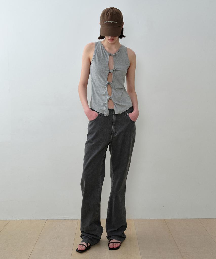 Simeteuligpeosenteu Straight-Leg Color Jeans / Charcoal