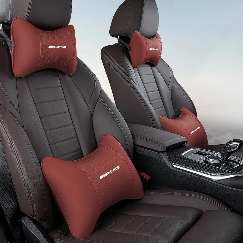 Almofada de Apoio de Cabeça para Encosto de Banco de Carro GLC GLB Almofada de Pescoço Suporte Lombar Automático Para Mercedes Benz AMG W206 W204 W205 W212 W213 W221 W222 W22