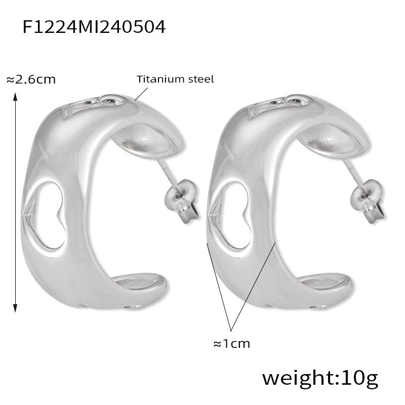 Gold Plated Geometric Titanium Steel Earrings - Elegant Cool Style for Women