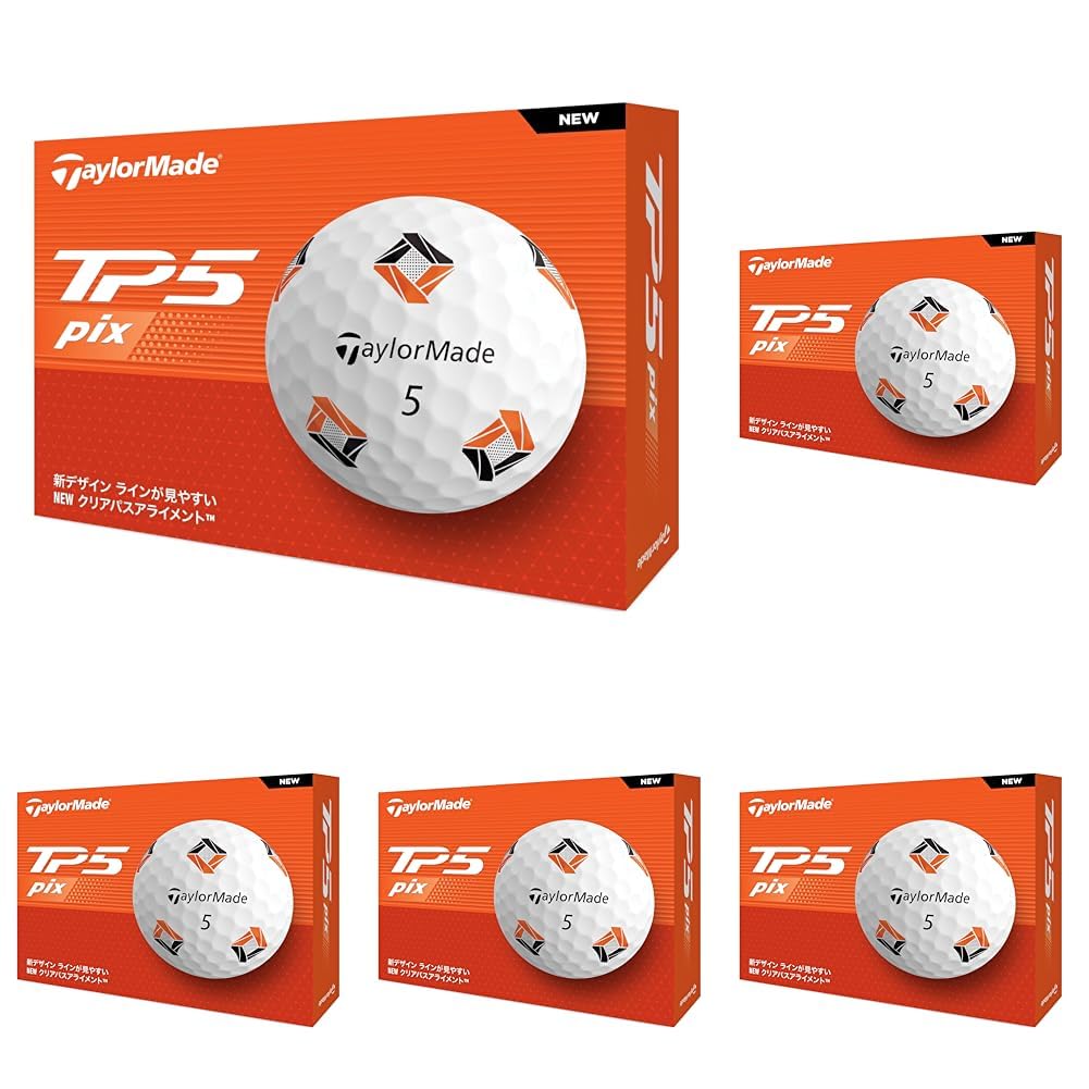 

TaylorMade TP5 Pix Series 2024 Гольф Мячи 1 Дюжина, (12 Шариков) (х 5)