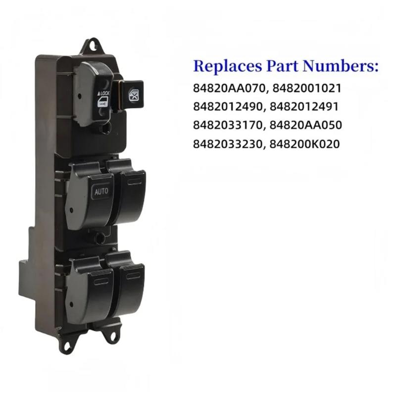 Black Window Control Button Assembly for Driver Door Replacement Work, Left Door Position and Part Number Reference 8482033230 8482012491 for