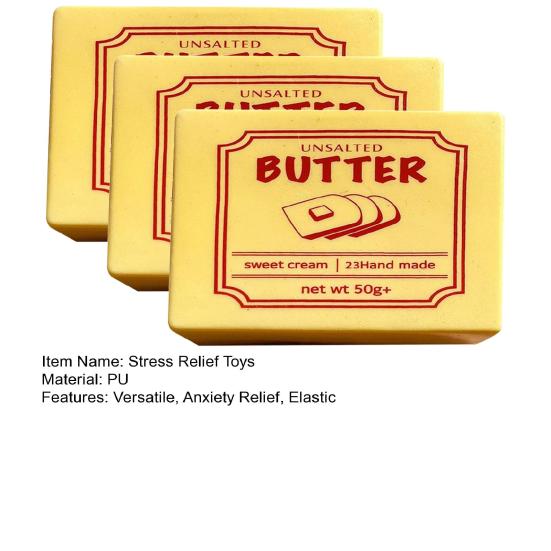 Butter Bread Stress Relief Toy Slow Rising Soft Squeeze Ball Realistic Butter Stick Slow Rebound Sensory Toy for Anxiety Relief And Relaxation Gift
