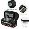 Pencil Case Smooth Zipper High Capacity Wear Resistant Polyester with Main Compartment Mesh Pocket and Pen Slots for Boys Girls