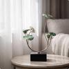 Metal Floral Sculpture Elegant Botanical Ornament for Living Room
