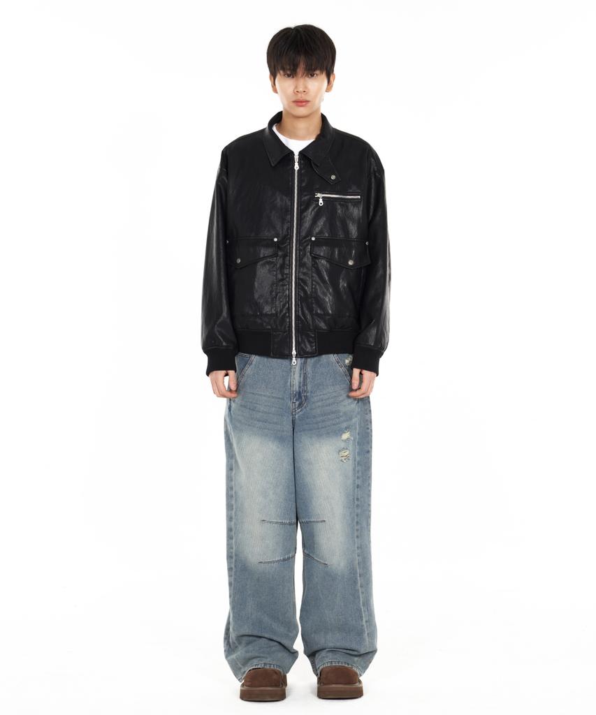 Idws Misty Leather Blouson Black