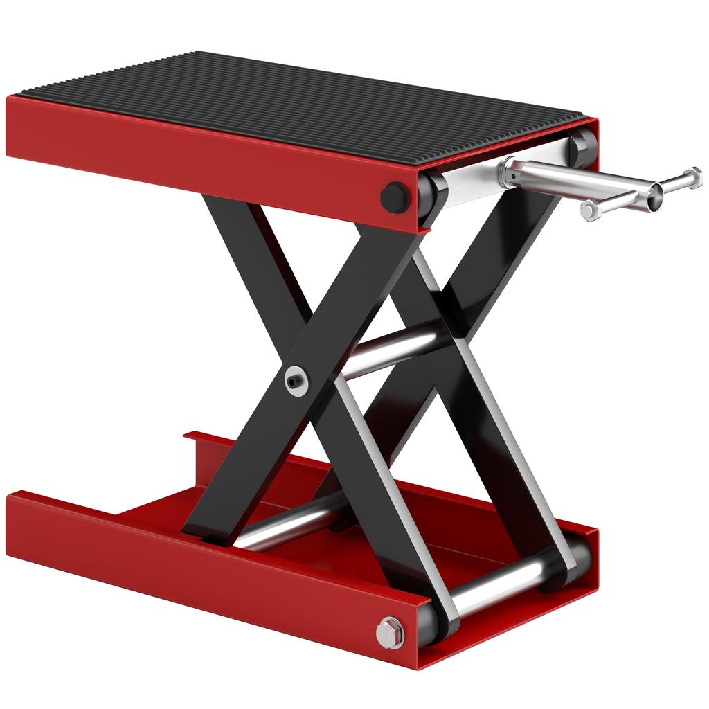 500KG Motorcycle Lift Scissor Jack, Height Adjustable Motorbike Stand with Anti-Slip Wide Deck