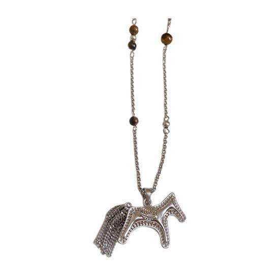 

Ожерелье с подвеской в виде лошади из сплава, легкое, гипоаллергенное, для мужчин и женщин, ожерелье-свитер, модная бижутерия K
