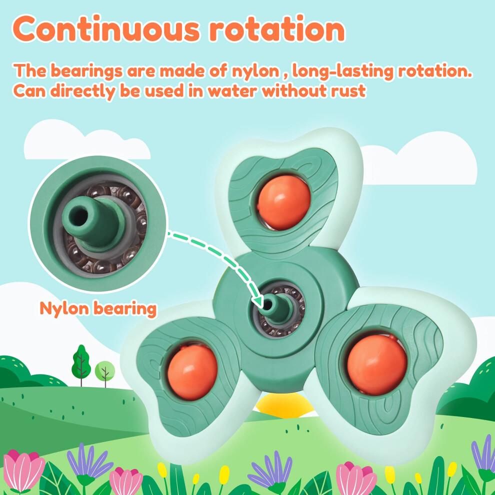 Vanmor Baby Suction Cup Spinning Top Toys, Suction Spinner Toys for Babies, Window Suction Toys for Baby High Chair Tray Bath Table Airplane Travel,