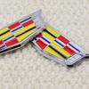 2x For Escalade CTS STS DTS SRX Emblem Badges 3.45''Fender Stickers Chrome Color