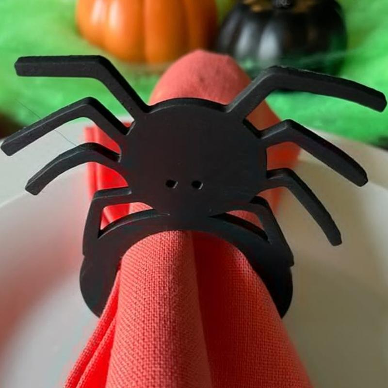 Unique Halloween Pumpkin/Bat/Spiders Shape Napkin Holder Witch Hat Napkin Rings Decorative Napkin Rings for Halloween