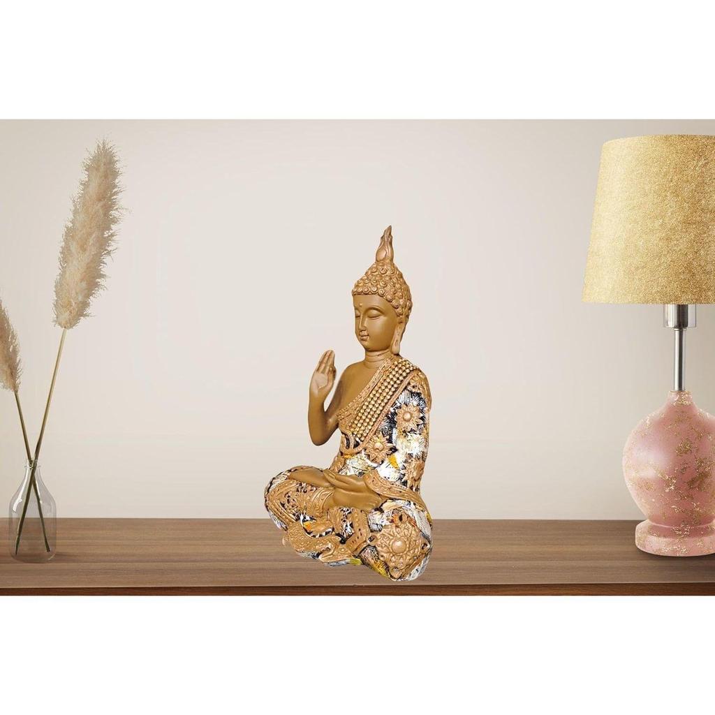 Latest Resin Meditating Handicrafts Buddha Idol Statue Showpiece Gift Gifting Item Polystone Home Decor