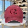 Horse Heart Design Washed Baseball Cap Adjustable Cotton Sun Hat Casual Unisex Cap