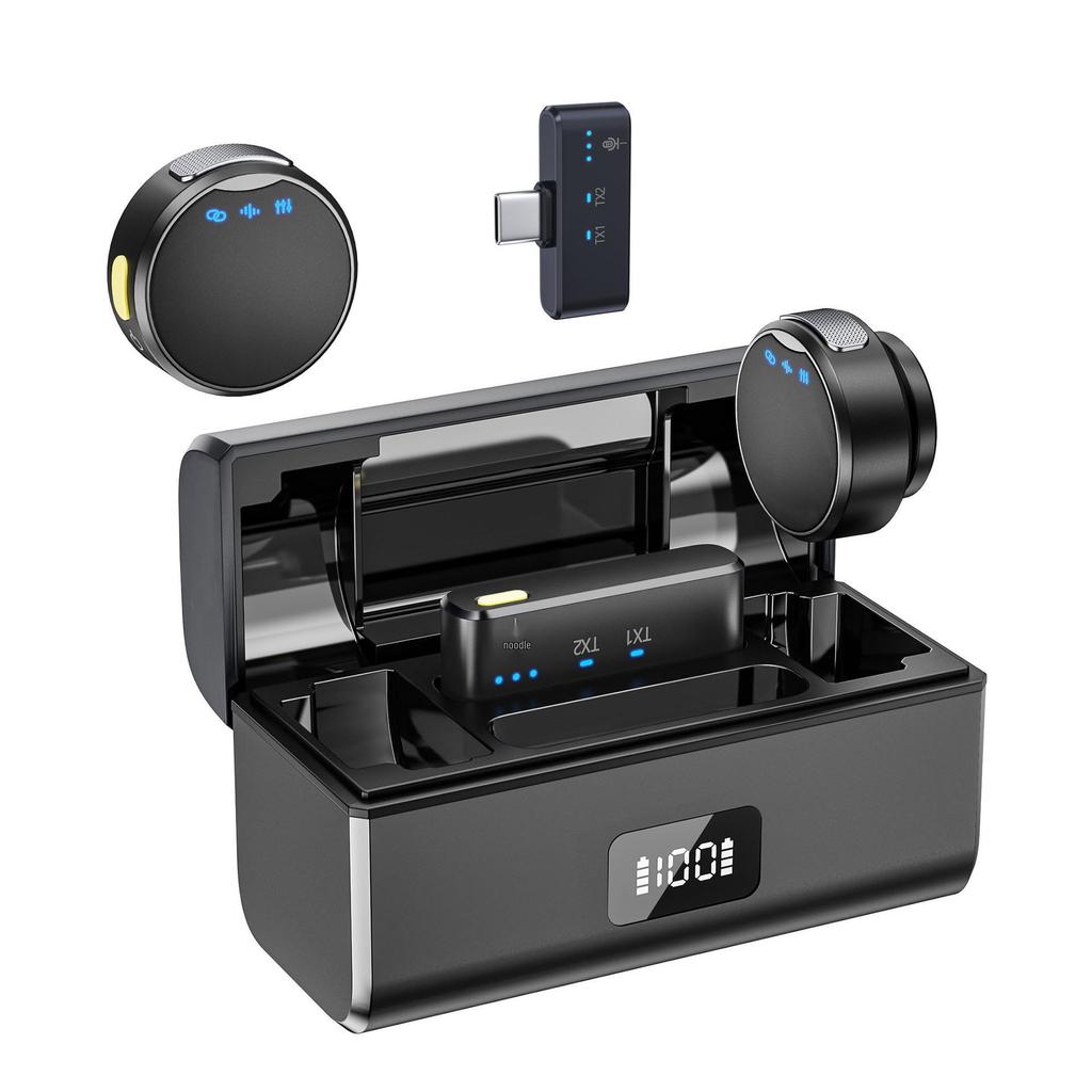 Professional Wireless Lapel Microphone with HD Noise Reduction for Live Streaming and Short Video Recording