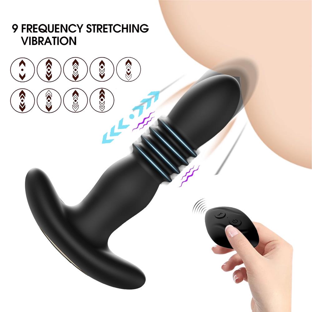 APP-Controlled Wireless Silicone Telescopic Vibrating Anal Plug for Climax and Massage