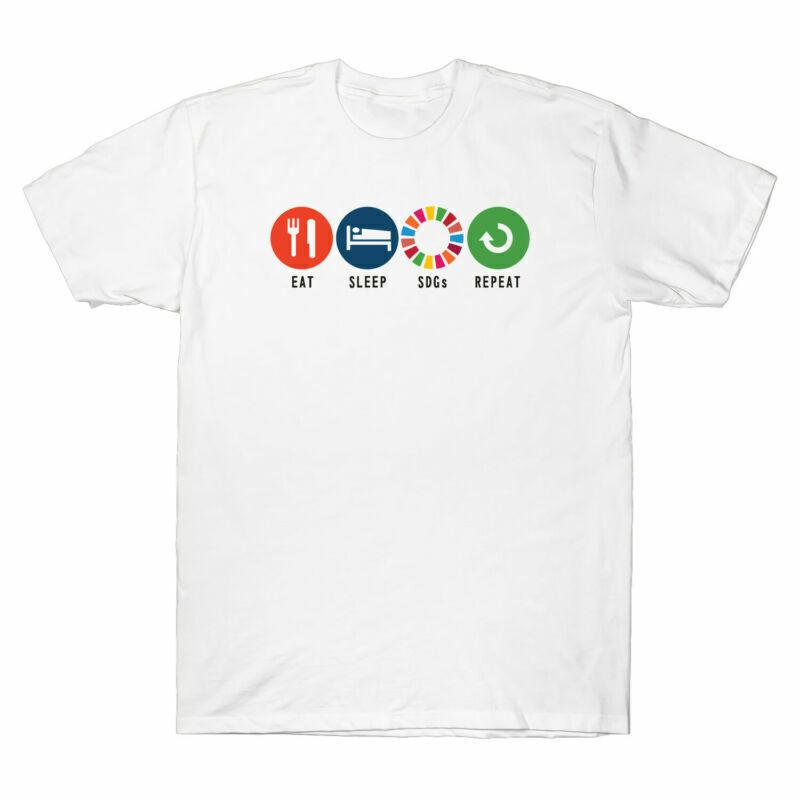 Eat Sleep SDGs Repeat - Goals 2030 Funny Tee Men s Cotton Short Sleeve T-Shirt S разноцветный