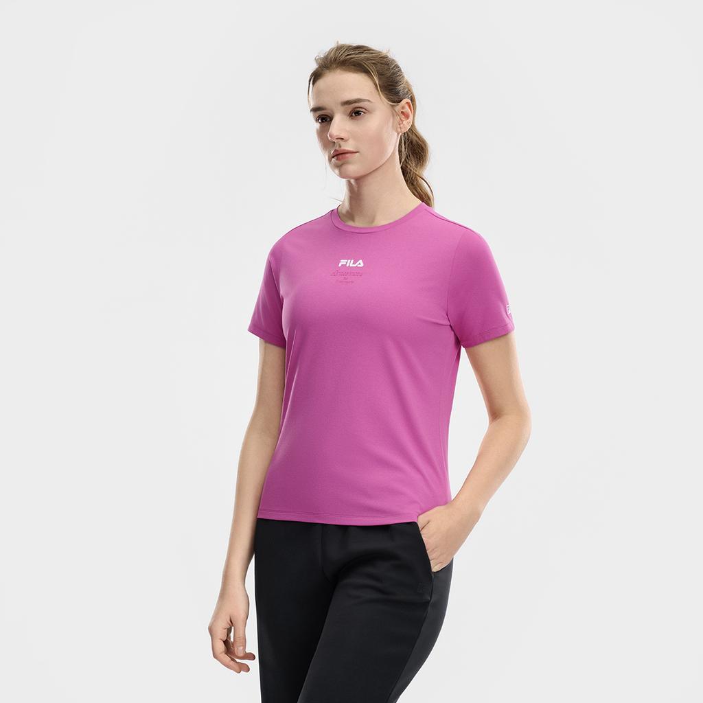 Fila Fitness Basic Comfortable Short Sleeve T-Shirt Women Tops Rose-Purple A11W621102FVT