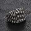A Classic Non-fading Punk European and American Men's 304 Stainless Steel Willow Stud Ring Retro Personality Hip Hop Ring