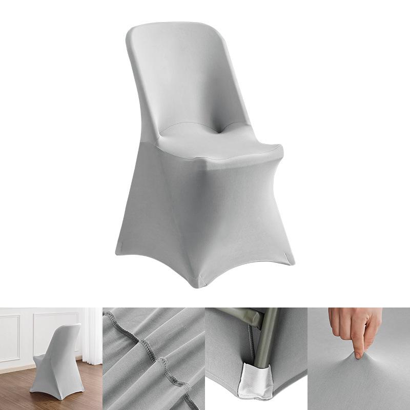 Nordische dehnbare rutschfeste einfarbige Stuhlhusse für Büro, Besprechung, Hochzeit, Bankett und Esszimmer.