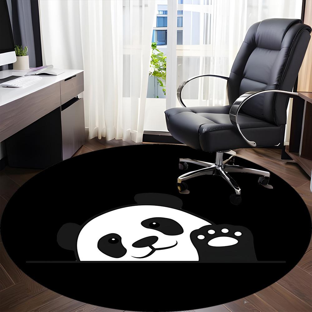 1pc Panda Paw Office Round Area Rug, Indoor Mat Suitable For Office, Under Office Chairs Bedroom Living Room Home Decor, Room Deco