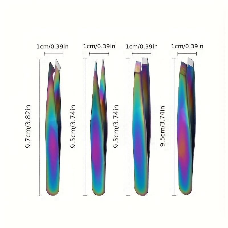 4pcs Stainless Steel Eyebrow Tweezers Set, Unscented Hair Removal Tools, Durable, Accurate & Elegant DesignIdeal for Men & Women