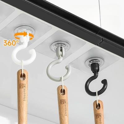 Home Use No Punching No Dead Angle Rotating Adhesive Hook Multifunctional Top Mounted Hook No Trace Wall Mounted Suction Type Strong Hook