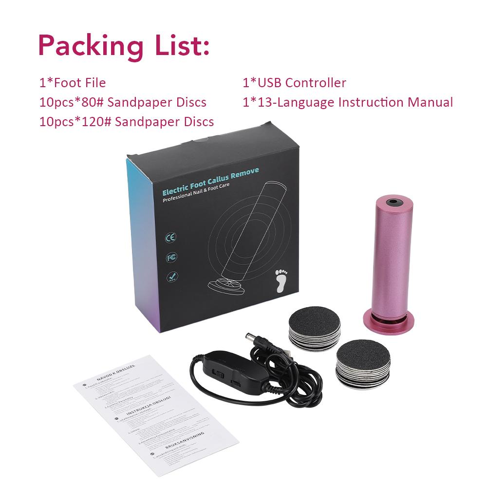 

Electric Pedicure File Machine Dead Skin Remover Callus Foot Grinding Trimmer Foot Care Tool Scrubber for Smooth Feet розовый