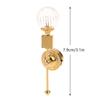 1:12 Dollhouse Miniature Led Lamp Round Head Glass Shade Wall Lamp Lighting Home Furniture Decor Toy Doll House Accessories