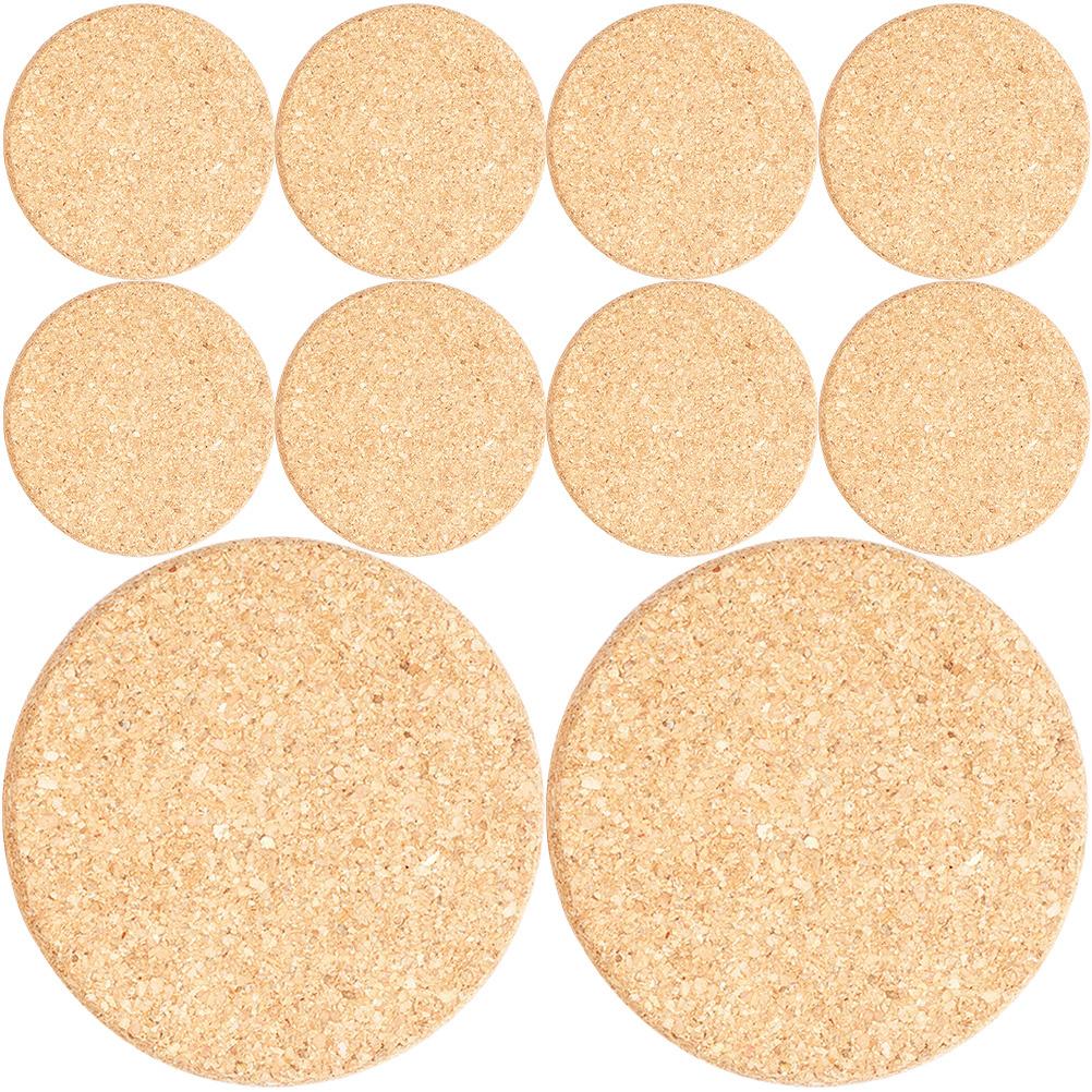 10pcs Cork Plant Coasters Round Flowerpot Pads Waterproof Non-Slip Garden Planter Mats Diy Cork Trays For Home Plants