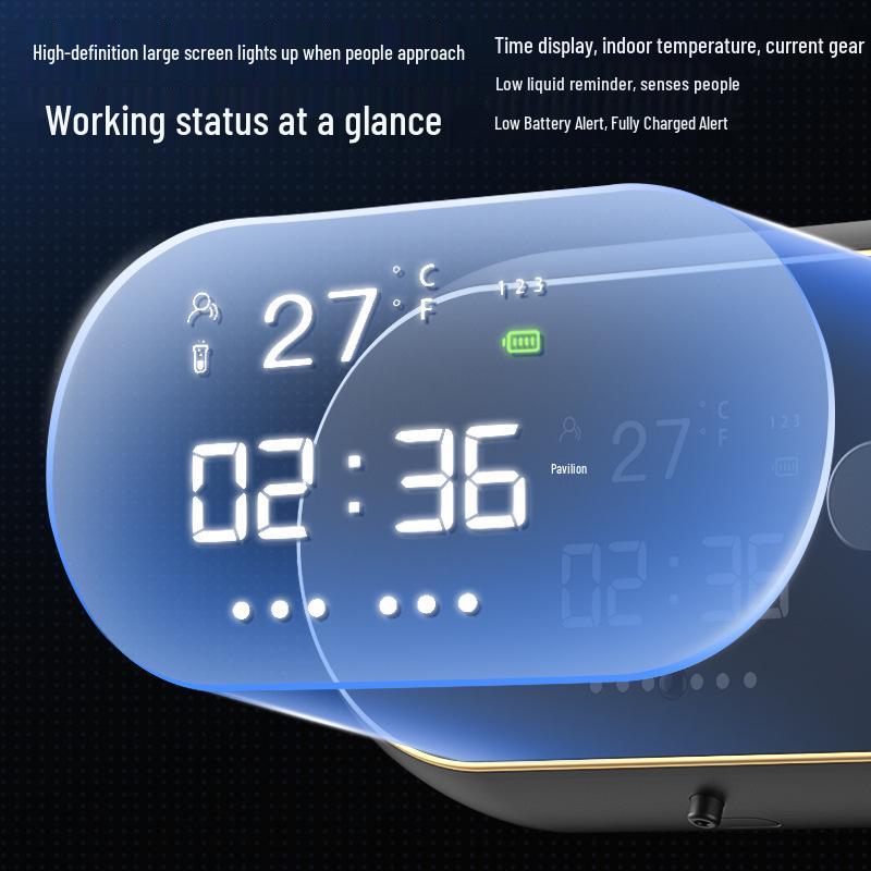 Wall-Mounted Smart Induction Foam Hand Sanitizer with USB Charging & Clock