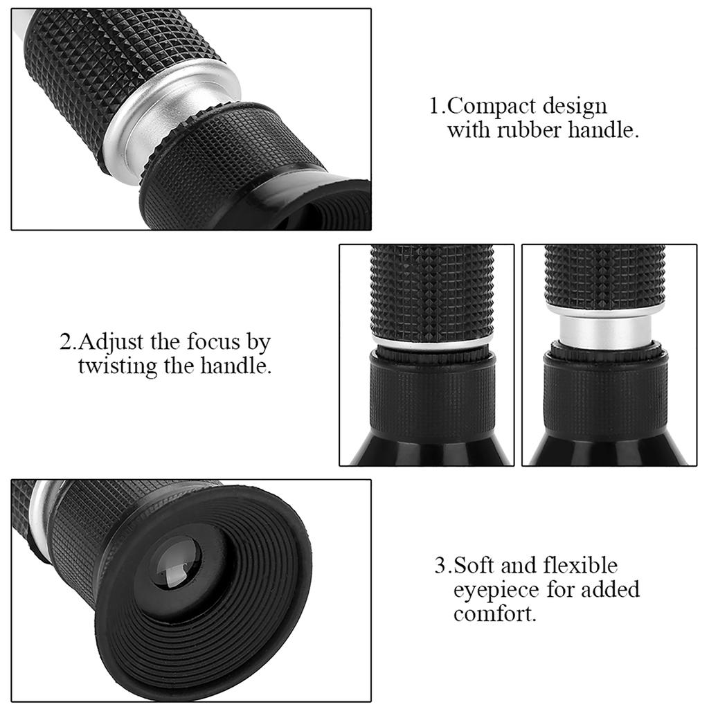 Refractometer Saltwater Aquarium, ATC Digital 0 - 10 Aquarium Optics Refractometer Salinity  For Saltwater Aquarium Salinity  with Rubber Handle for M