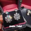 Jewelry, Sparkling Galaxy Iris Fireworks Gemstone Earrings, Banquet Haute Couture Court Water Droplets Sparkling Diamond Pearl Earrings
