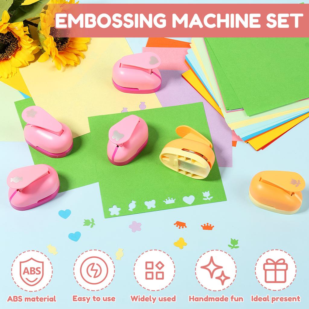 3/6 Pcs Craft Hole Punch Multi-pattern DIY Paper Hole Puncher Scrapbooking Holes Shape Puncher for Kids Children Handmade Tools