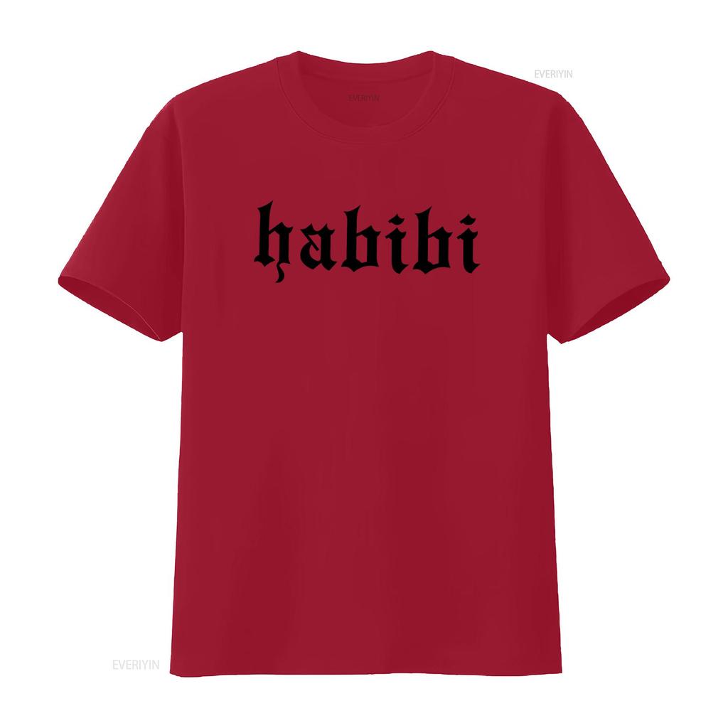 Habibi T Shirt Love Arabic Lebanese Women Be Kind Couple Positive vintage Washed homme graphic Soft Versatile fashion