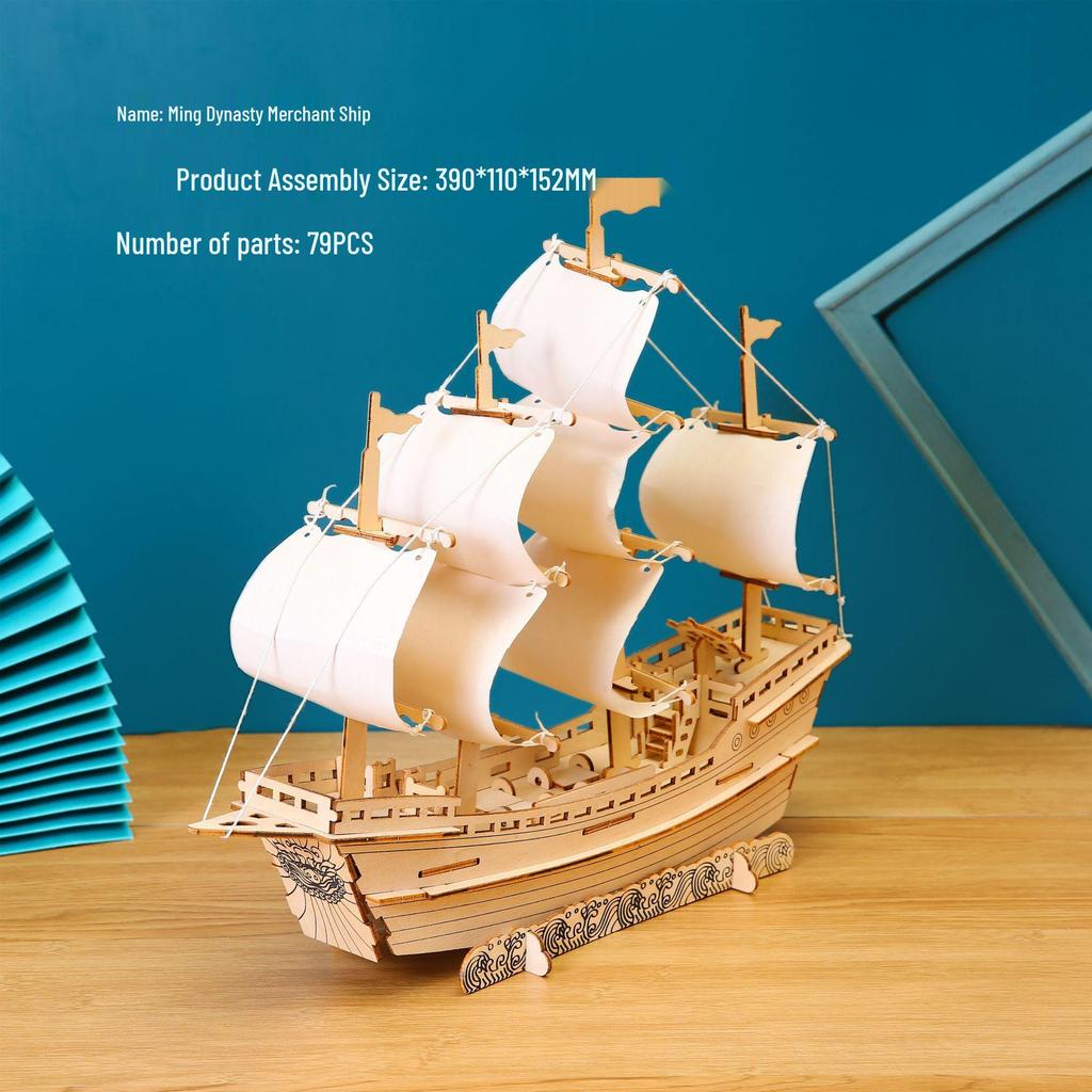 3D Wooden Fighter Bomber & Warship Puzzle Toy for Kids