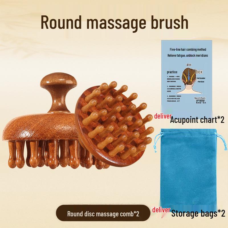 Premium Sandalwood Scalp Massage & Meridian Therapy Comb - Versatile Wooden Comb for Full-Body Use