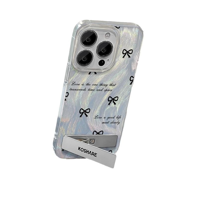 Applicable To Apple 15 Mobile Phone Case Iphone14 Full Screen Bow Bracket 13pro Feather Yarn 12 Polka Dot Love 11