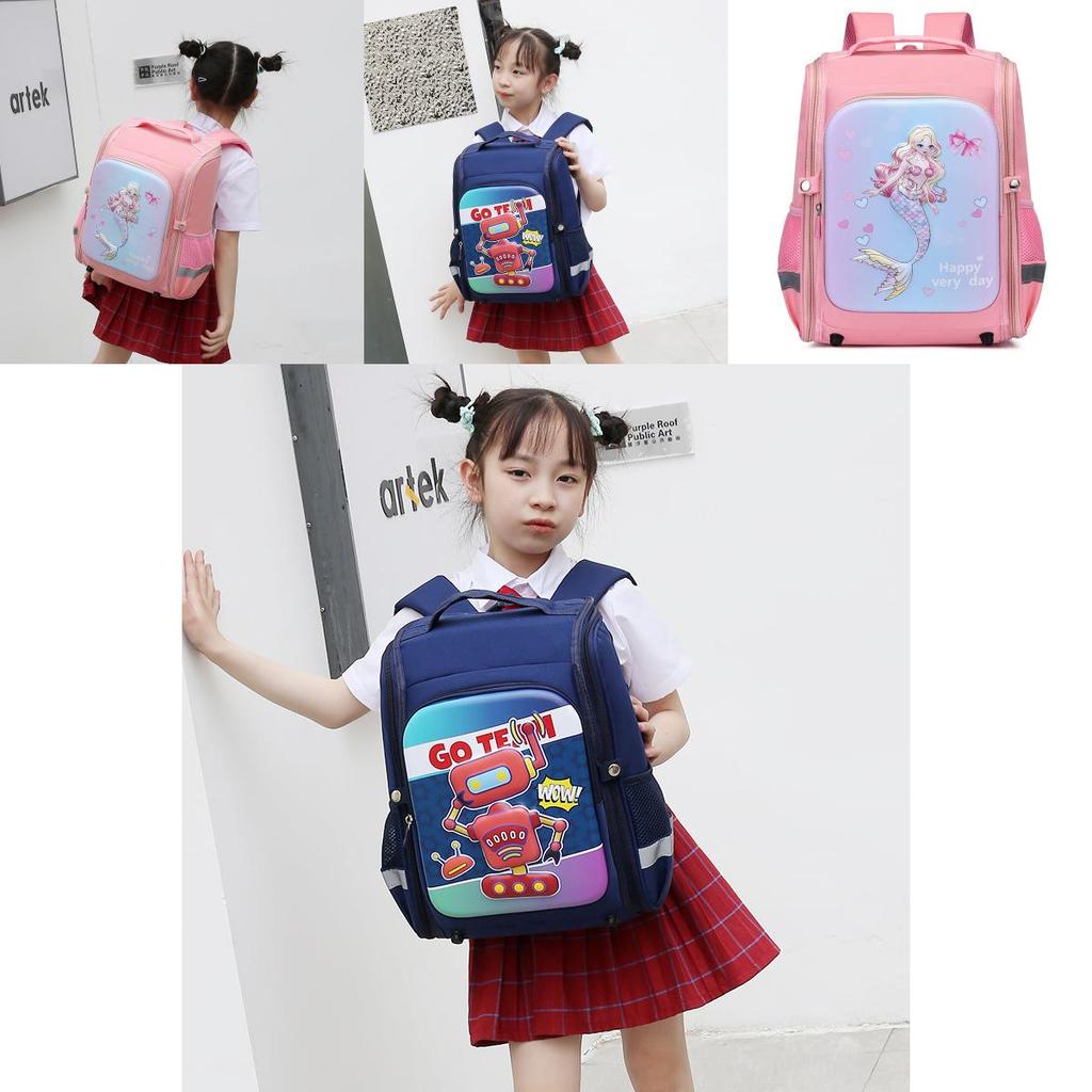 Adorable Cartoon Backpack For Kids Durable Oxford Fabric Large Capacity School Bag