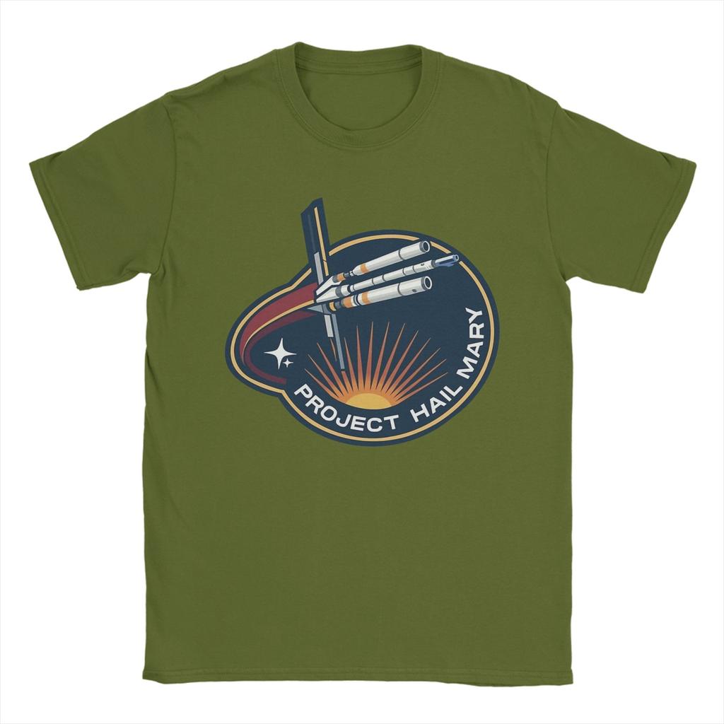 Project Hail Mary Mission Patch T Shirts Mens Cotton Fashion TShirt O Neck Tees Short Sleeve Clothes New Arrival