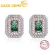 SACEGEMS Zertifizierte 0,5 ct D Farbe Moissanit Ohrstecker für Frauen Diamant Ohrstecker 925 Sterling Silber Hochzeit Schmuck GRA