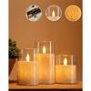 ACROSS Color Changing Flameless Candles With Remote Control, Battery Operated Candles LED Pillar Candle with Timer, 4'' 5'' 6'' candles set of 3 Pack