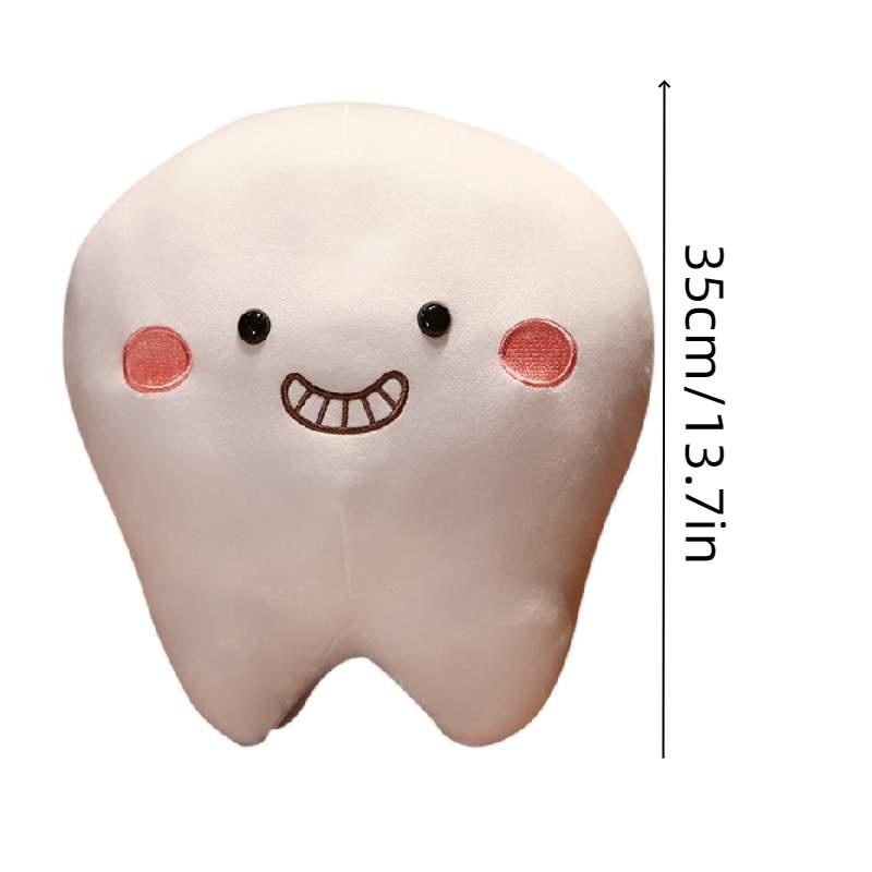 Cute Short Plush Cartoon Tooth Pillow For Kids, Soft And Comfortable On The Sofa