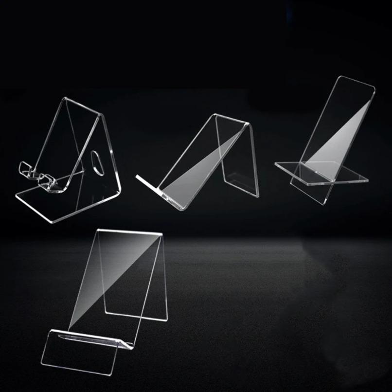 Acrylic Desktop Transparent Cell Phone Holder Lazy Phone Stand Clear Rack For iPhone 16 15 14 13 12 Samsung S25 S24 Xiaomi Mount