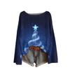 Ladies' Fashionable Casual Long Sleeved Christmas Printed Round Neck Knitted Yarn