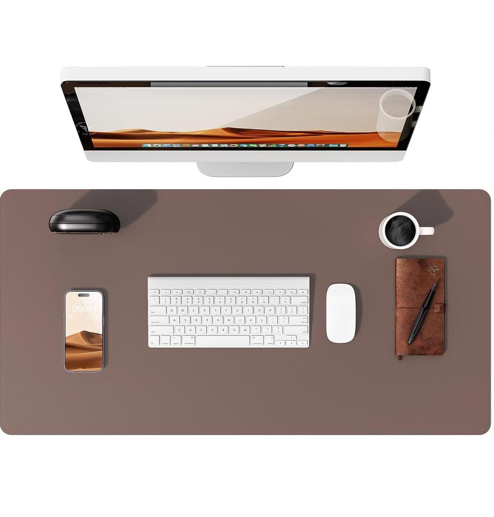 Leather Desk Pad Protector, Mouse Pad, Desk Mat, Waterproof Non-Slip PU Desk Blotter, Computer Desk Pad for Women