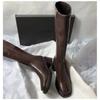 Women's Knee-high Boots High Quality Soft Leather Boots Temperament Slim Long Booties Side Zipper Women's High Boots Botas Mujer