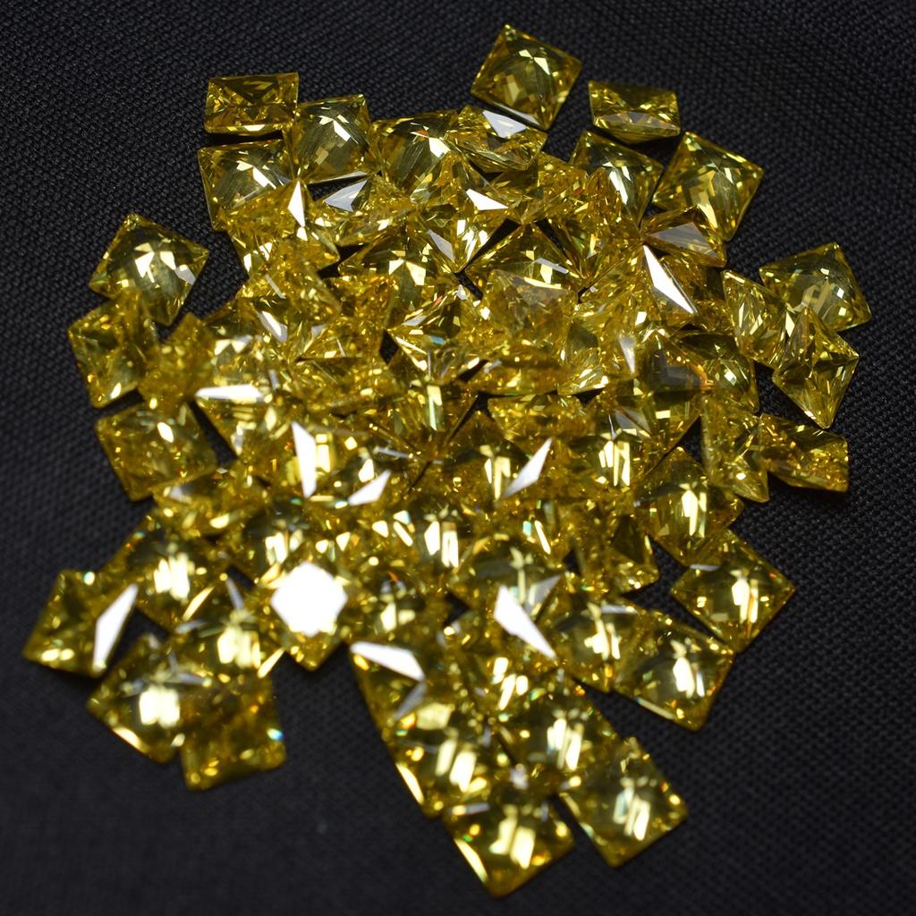 51 Pcs Stunning Natural Yellow Sapphire Gemstone 5x5 mm CERTIFIED Square Cut Lot s-33581258